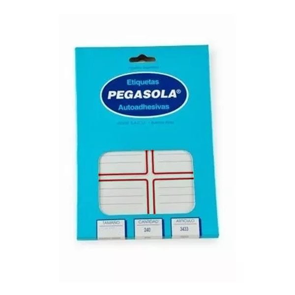 ETIQUETA PEGASOLA ROTULO ROJA