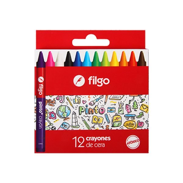 CRAYONES FILGO CERA 12 UNID.