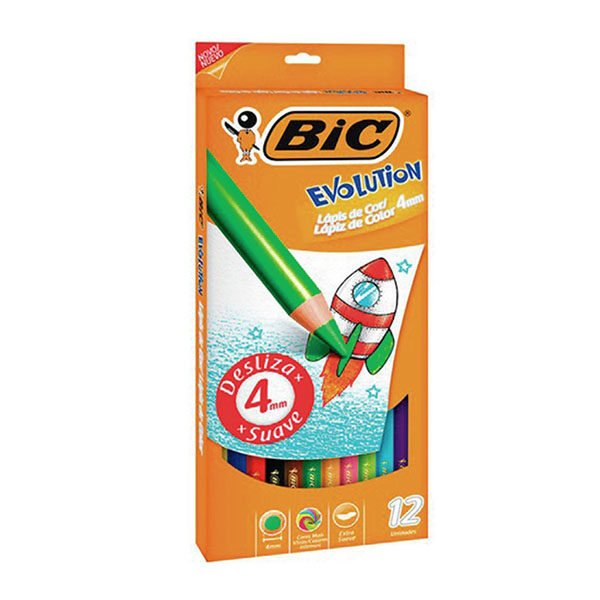 LAPIZ BIC COLOR EVOL.LARGO X12 MINA 4MM