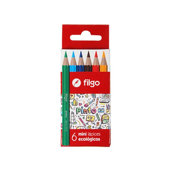 LAPIZ FILGO PINTO COLOR CORTO 6 UNID PN-202