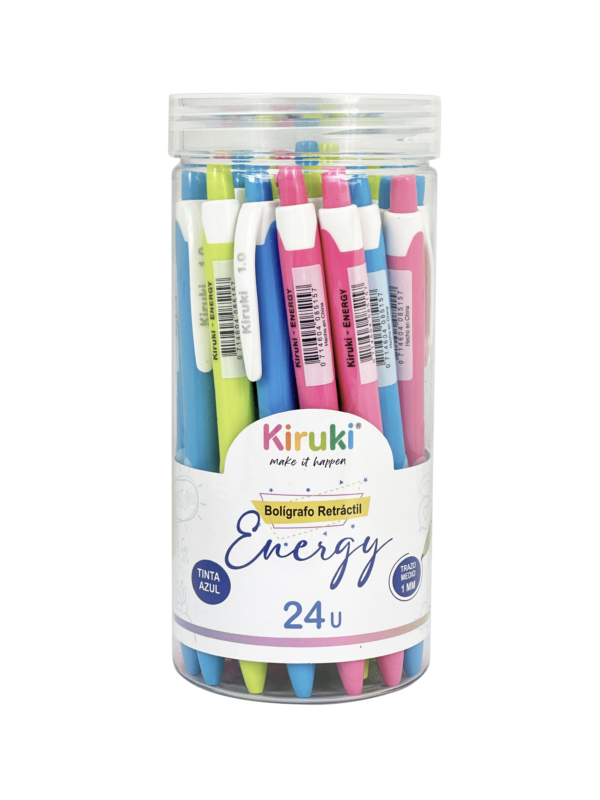 BOLIGRAFO KIRUKI ENERGY AZUL 1 MM. X 24 UN.