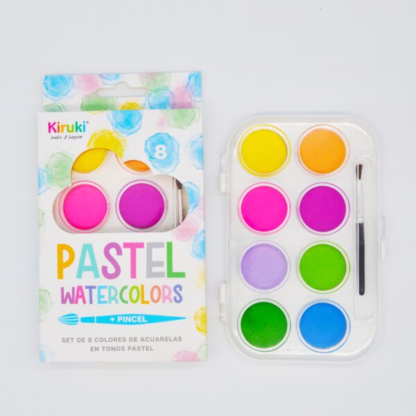 ACUARELA KIRUKI X 8 ESTUCHE CARTON PASTEL - Imagen 3