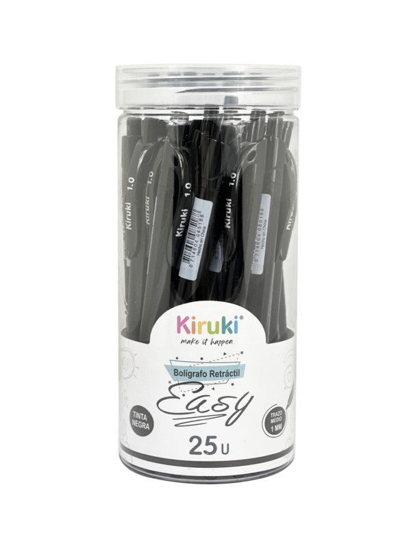 BOLIGRAFO KIRUKI EASY 1MM X 25 NEGRO 110004